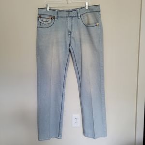 True Religion Billy Super T Men's Light Wash Denim Jeans Size 38x33